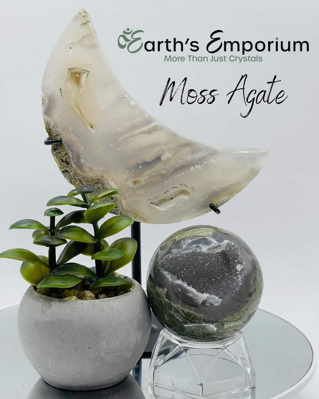Moss Agate : Emotional Balance - Earth's Emporium 