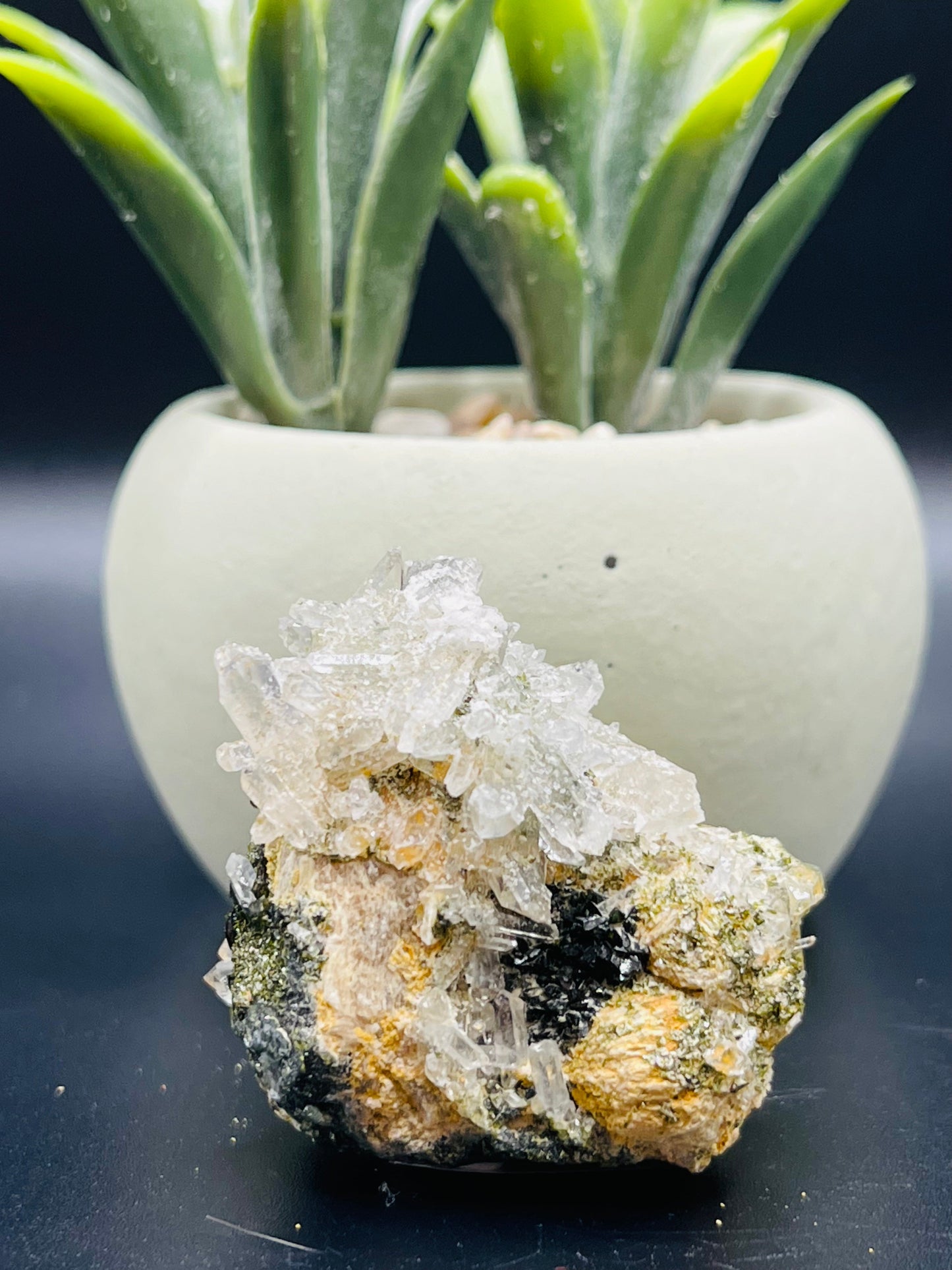 Epidote and Quartz Cluster