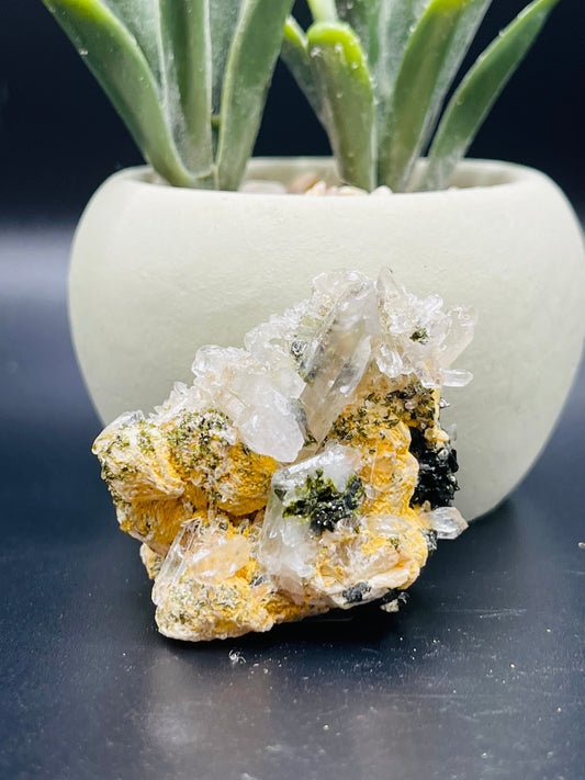 Epidote and Quartz Cluster