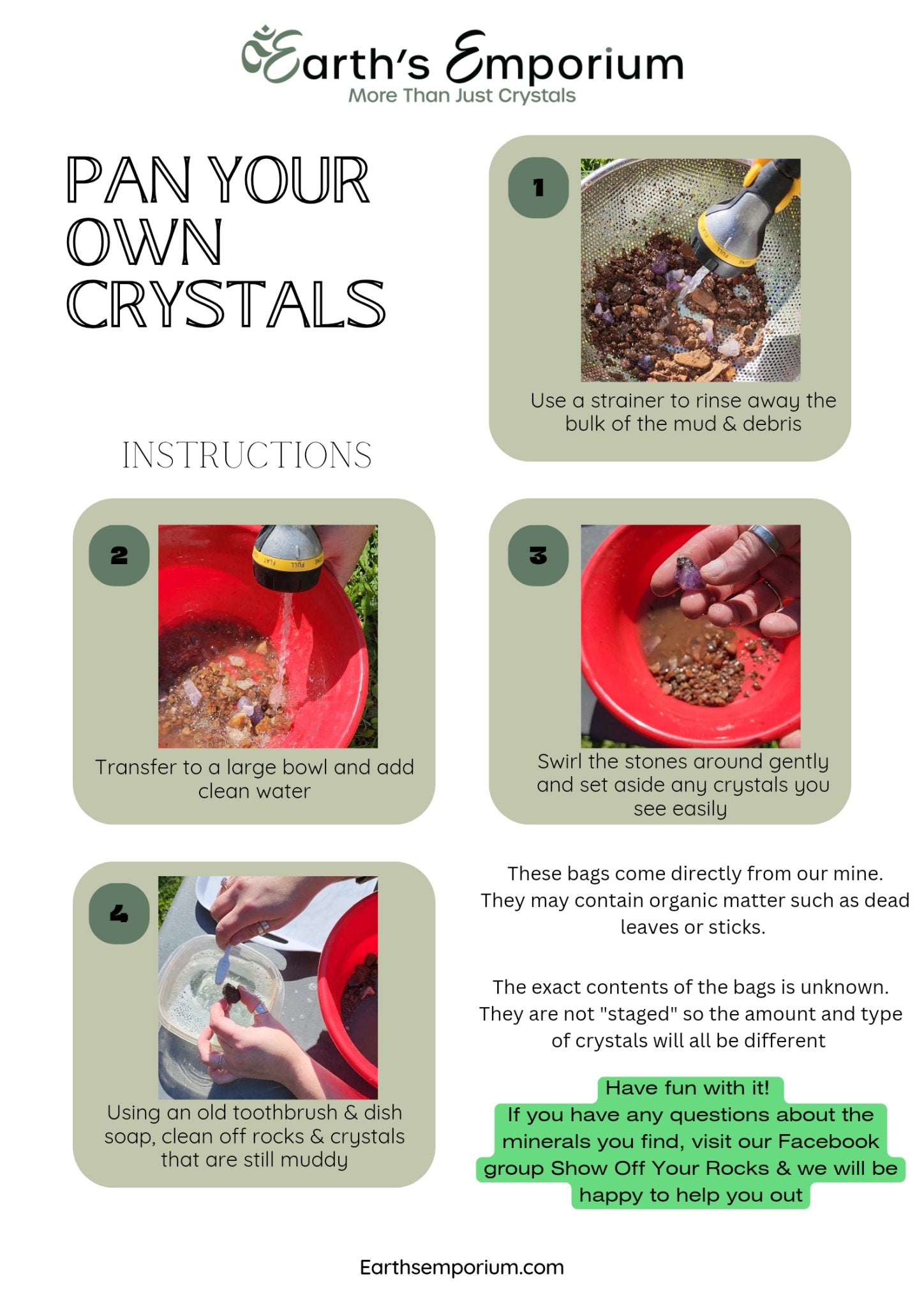 Pan Your Own Crystals Bag - Earth's Emporium