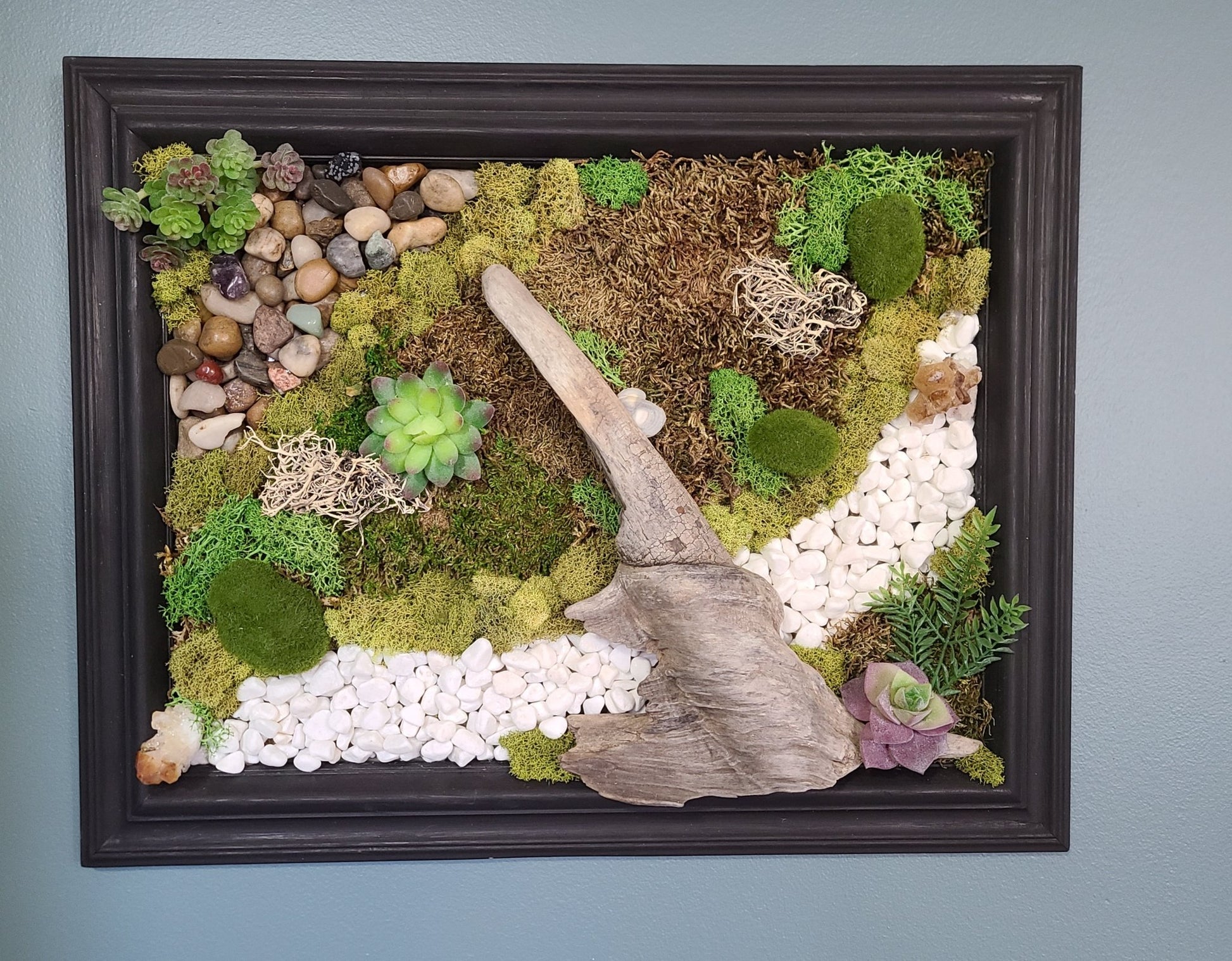 Driftwood and Crystal Moss Art - Earth's Emporium