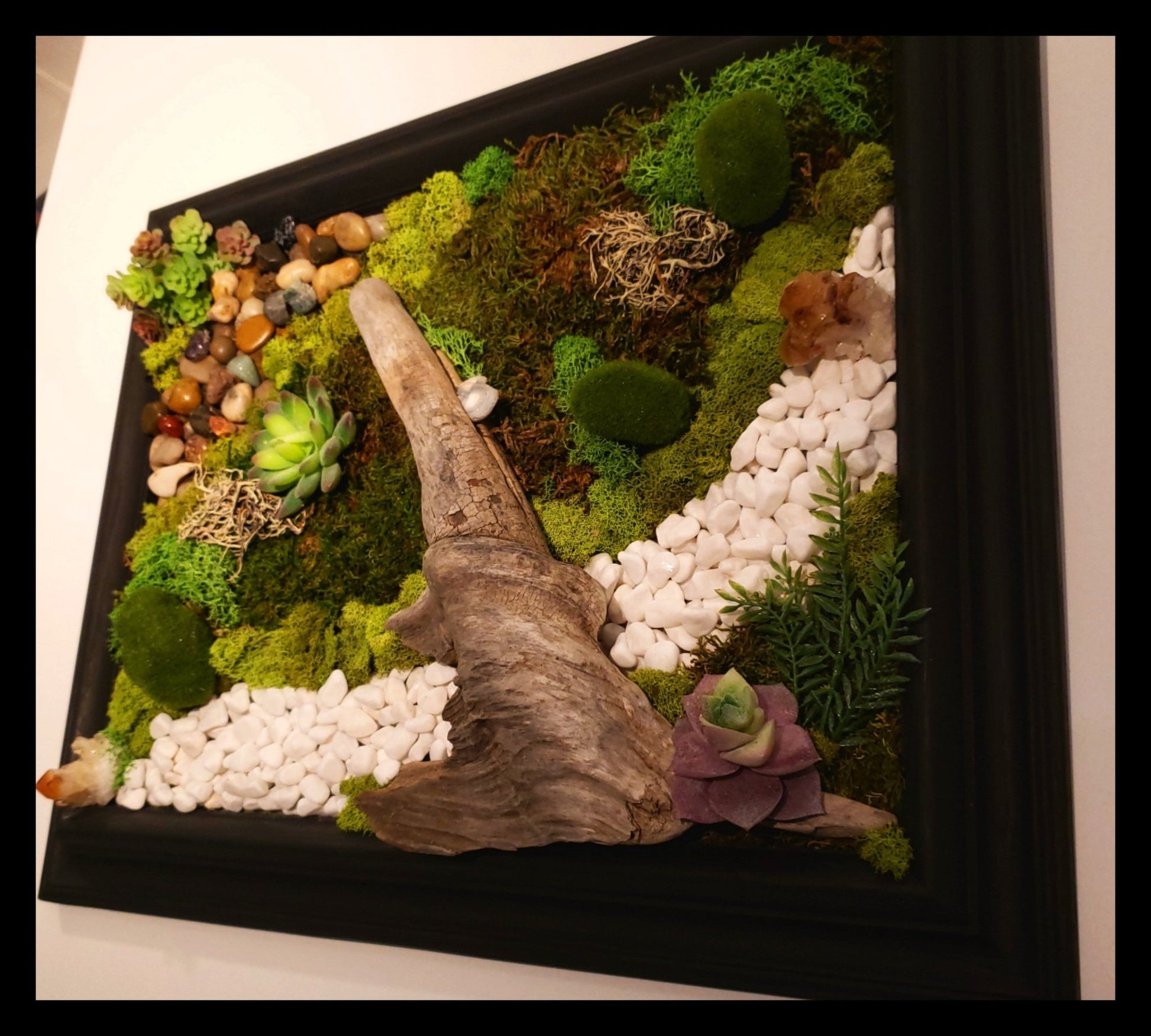 Driftwood and Crystal Moss Art - Earth's Emporium