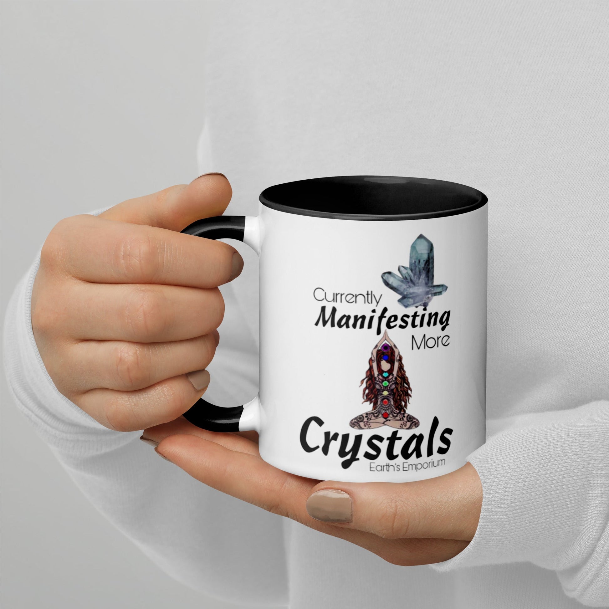 "Manifesting more Crystals" Mug with Color Inside - Earth's Emporium