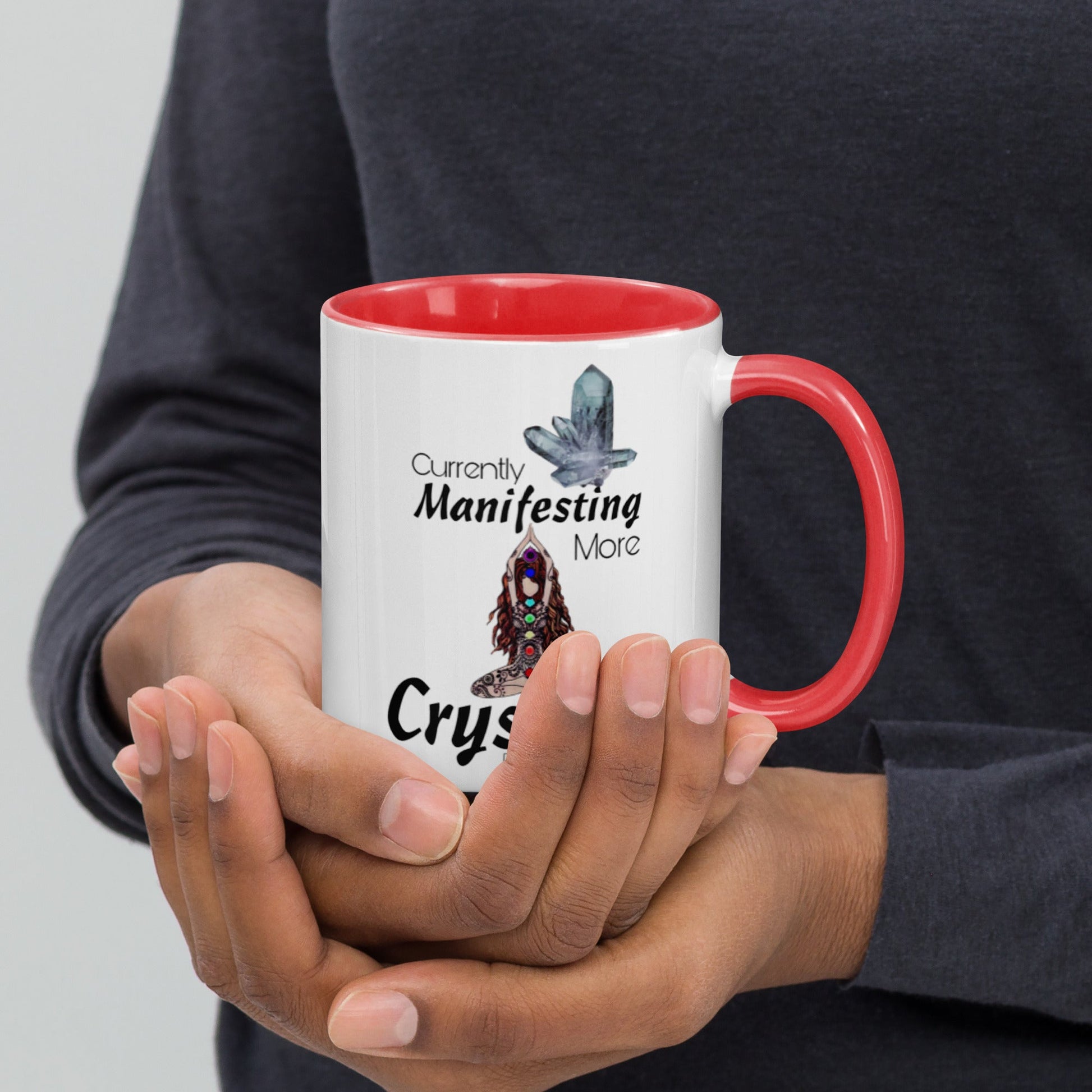 "Manifesting more Crystals" Mug with Color Inside - Earth's Emporium