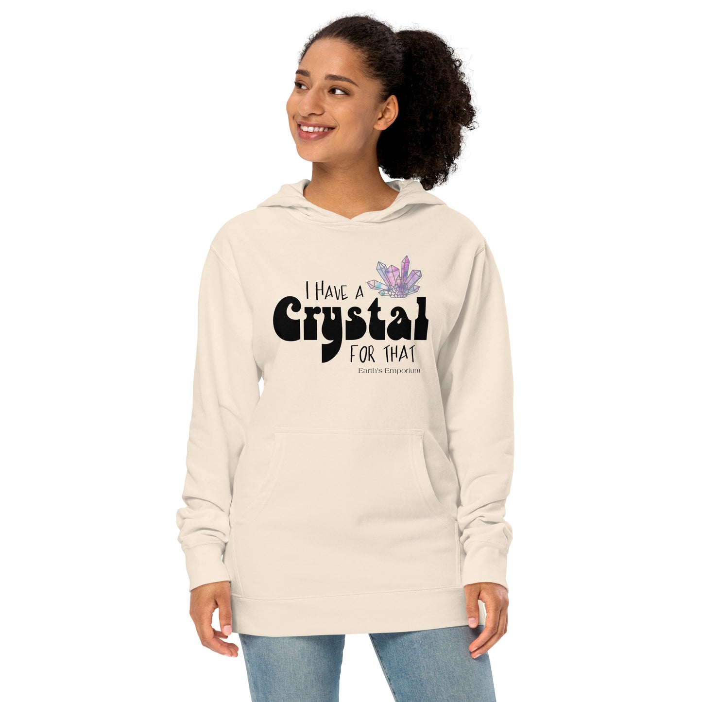 "I have a crystal for that" Unisex midweight hoodie